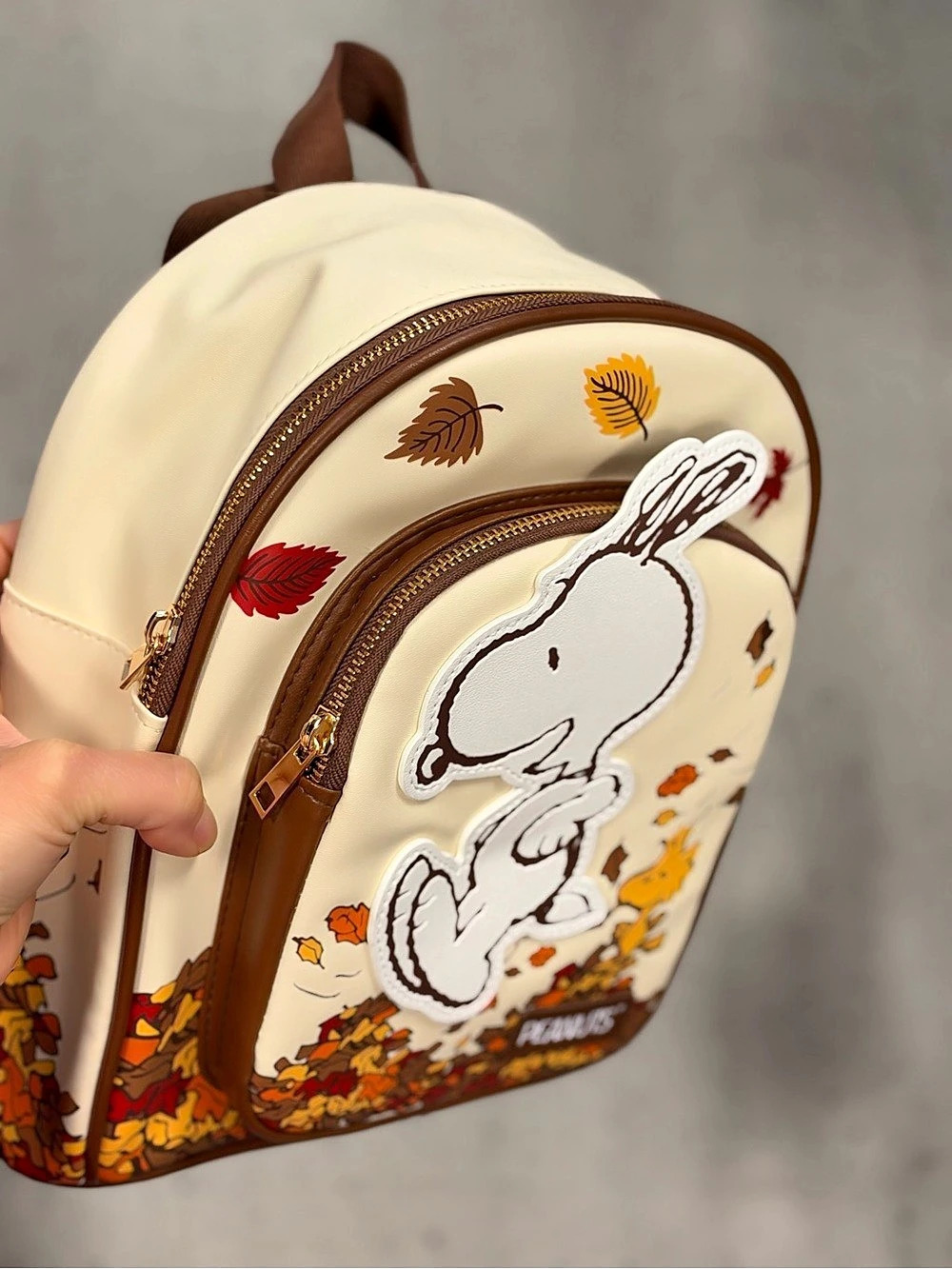 Peanuts Snoopy Peanuts autumn backpack Snoopy Autumn Backpack Cream & Brown - Picture 2 of 2